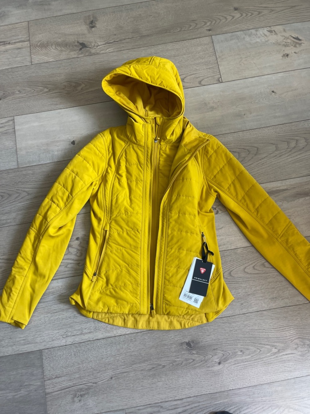 lululemon athletica Yellow Hooded Quilted Puffer Jacket